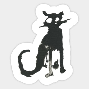 Sitting Black Cat Sticker